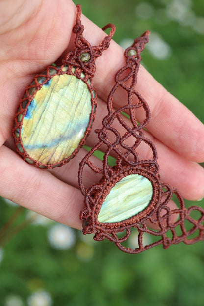 Grünes Feenmärchen-LABRADORIT Schmuck-SET, Collier & Anhänger
