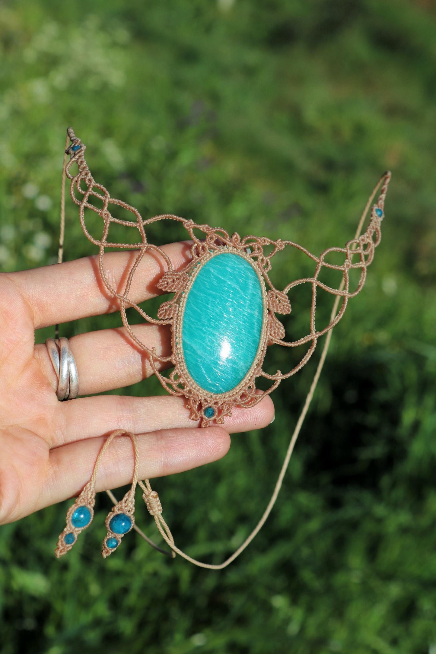 Großer paraiba-blauer AMAZONIT-Choker