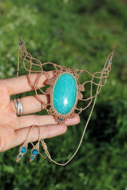 Großer paraiba-blauer AMAZONIT-Choker