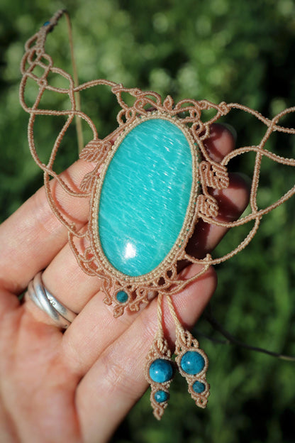 Großer paraiba-blauer AMAZONIT-Choker