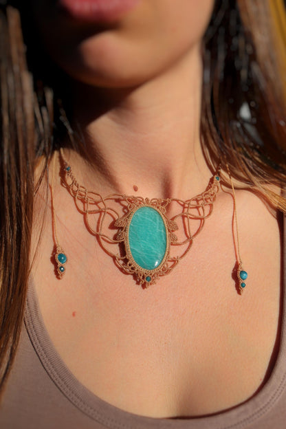 Großer paraiba-blauer AMAZONIT-Choker