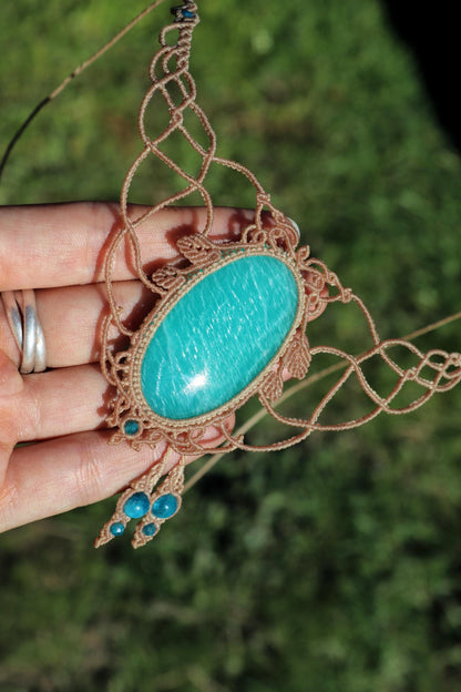 Großer paraiba-blauer AMAZONIT-Choker