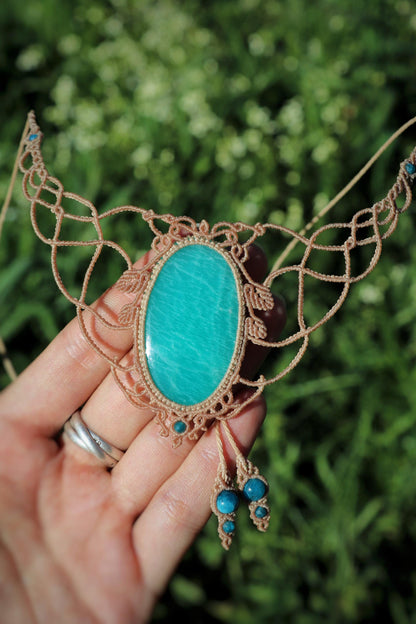 Großer paraiba-blauer AMAZONIT-Choker