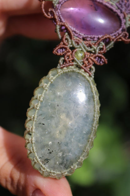 ELOWEN’S GARDEN Anhänger mit Prehnit und Amethyst