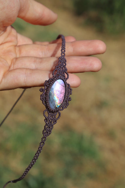 Echtes violettes SPECTROLITE Halsband/Collier