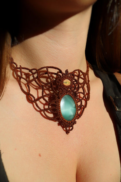 HEMIRA Mexikanischer OPAL und Hemimorphit Choker