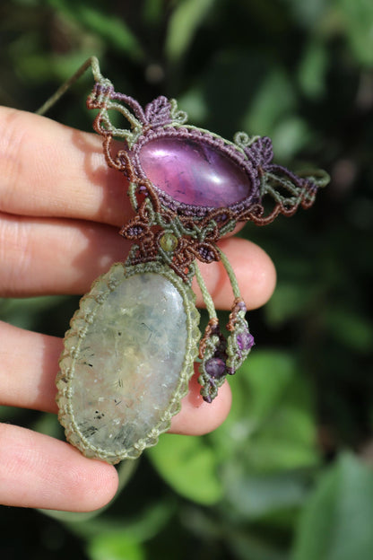 ELOWEN’S GARDEN Anhänger mit Prehnit und Amethyst