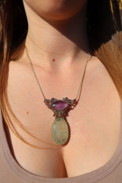 ELOWEN’S GARDEN Anhänger mit Prehnit und Amethyst