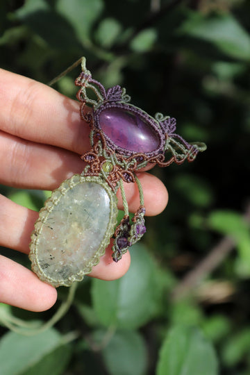 ELOWEN’S GARDEN Anhänger mit Prehnit und Amethyst