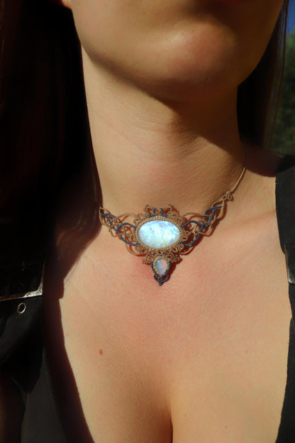 Äthiopischer OPAL und MONDSTEIN Choker
