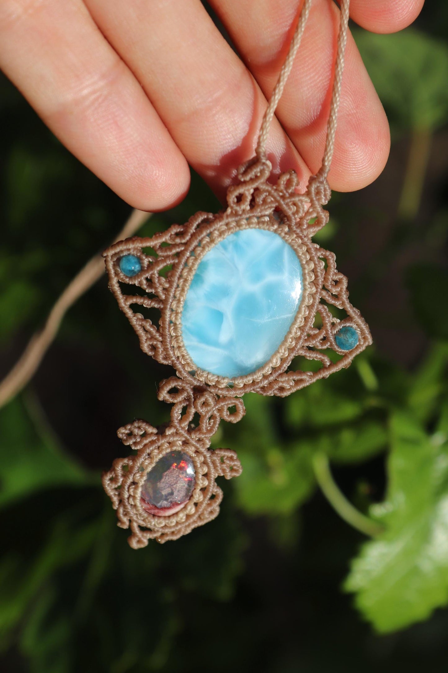 LARIMAR & OPAL Anhänger, Manta-Rochen und Schildkröte