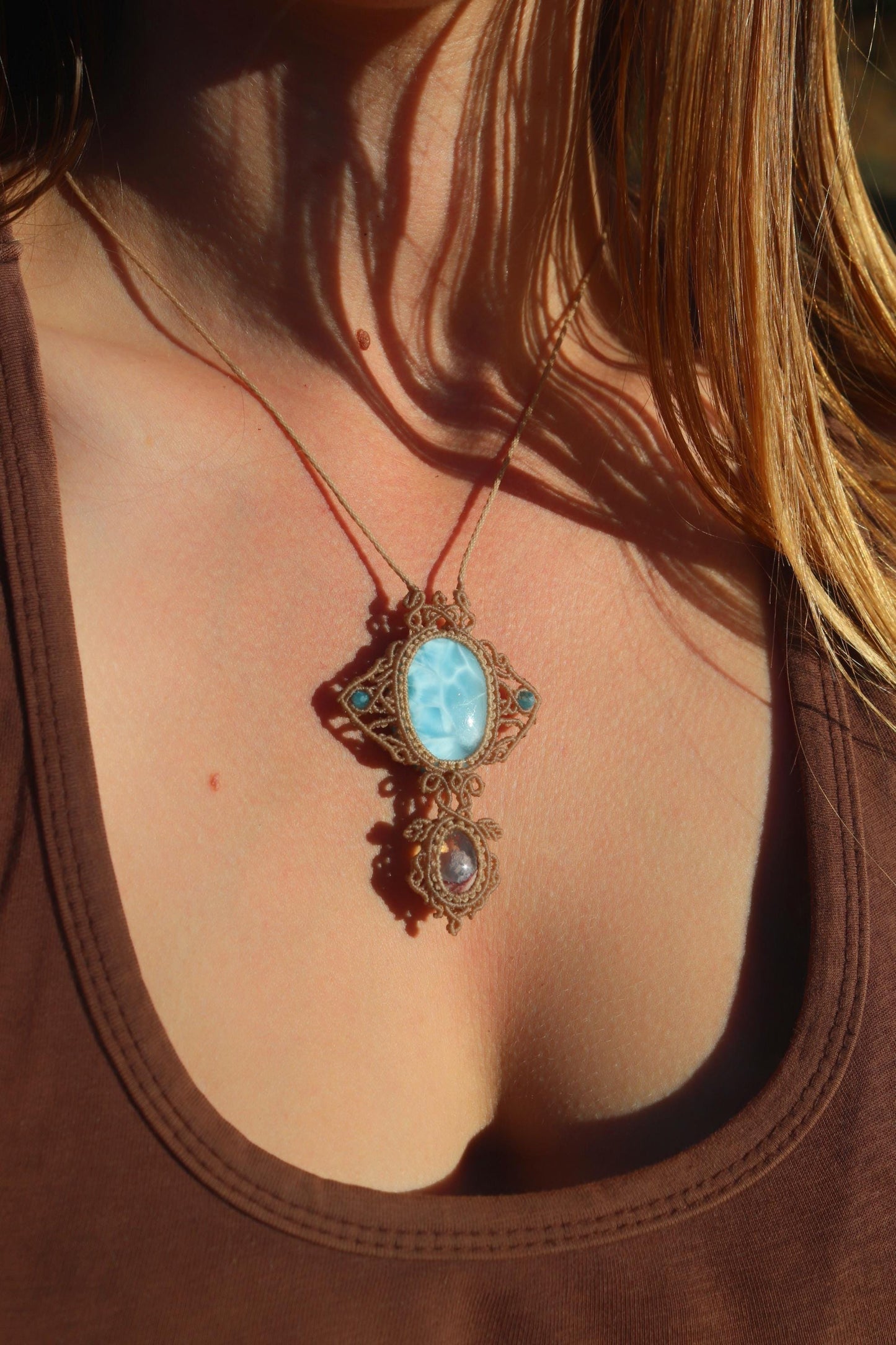 LARIMAR & OPAL Anhänger, Manta-Rochen und Schildkröte