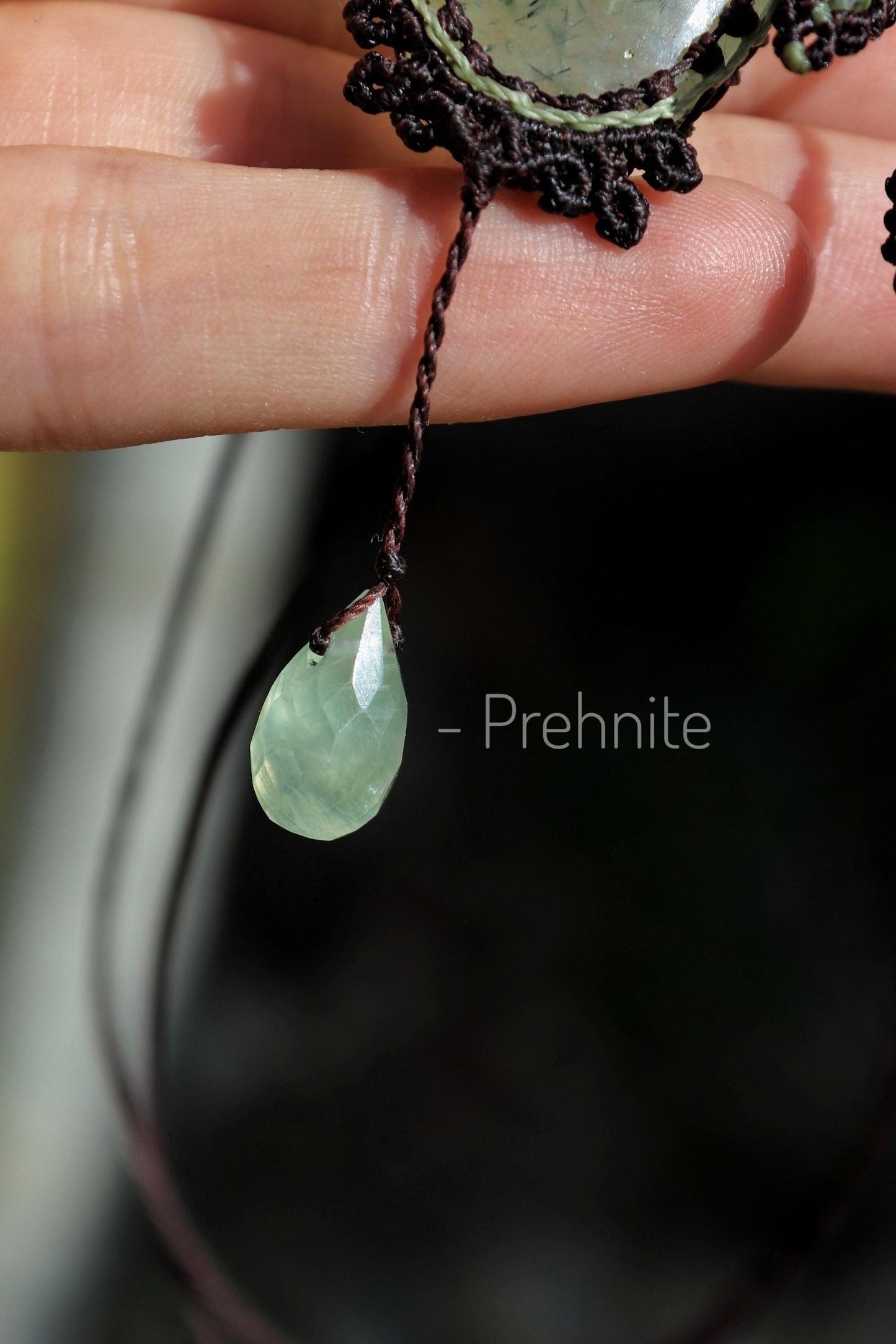 PREHNIT-Anhänger mit Aquamarin, grünem Amethyst und Peridot
