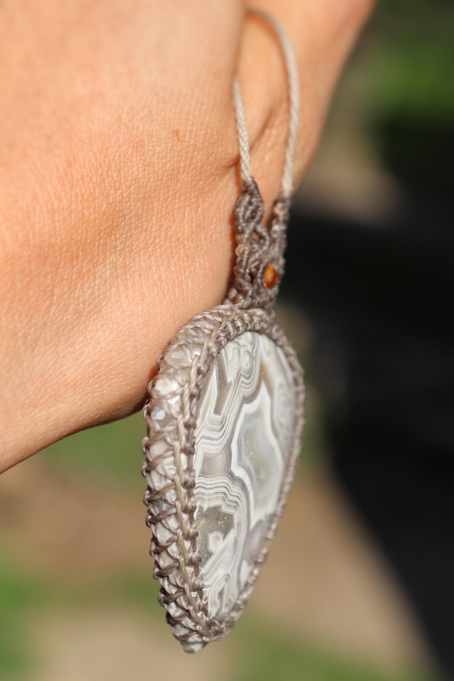 Mexikanische Crazy Lace Achat Halskette