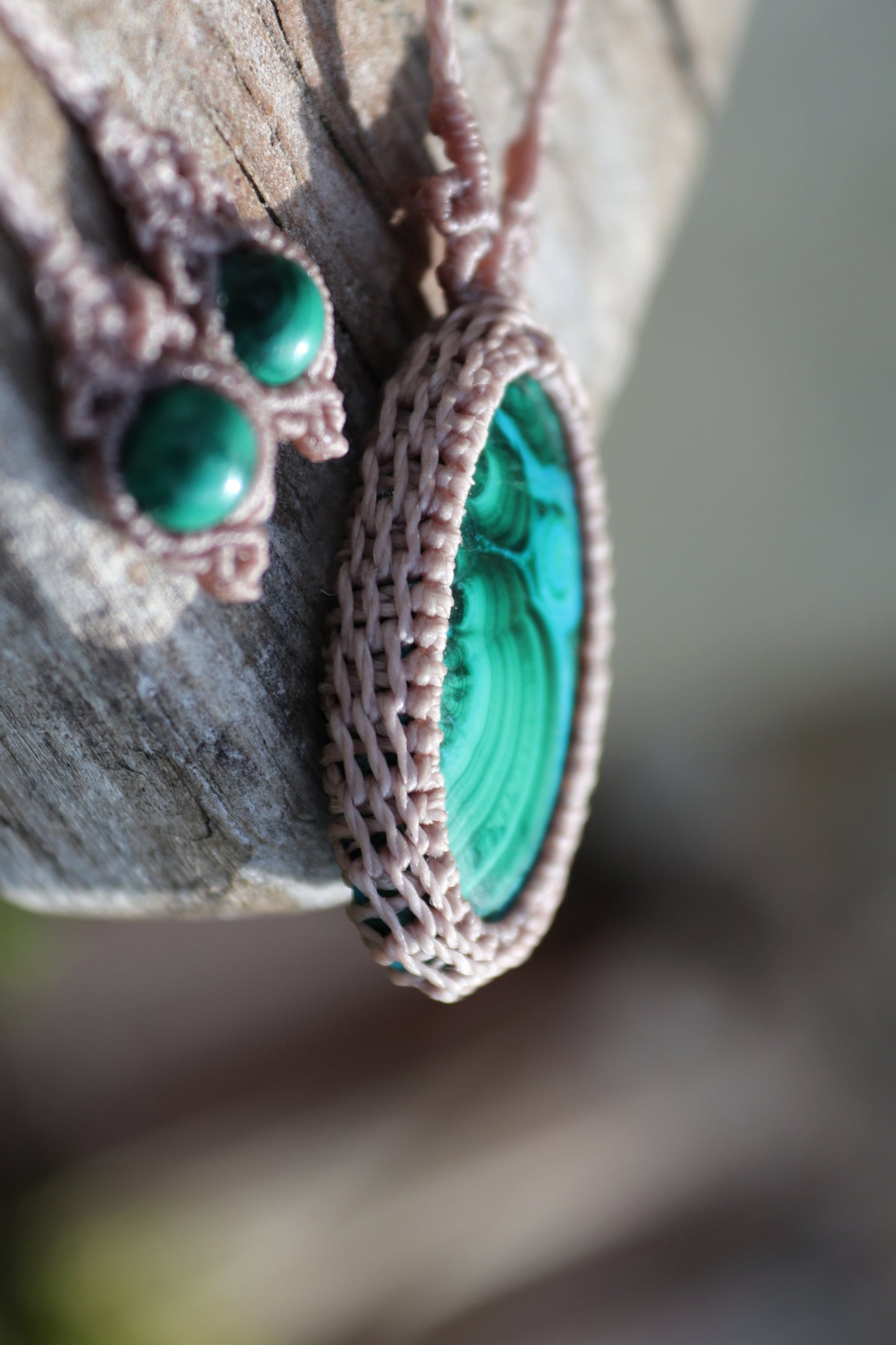Anhänger aus MALACHIT und blauem Chrysokoll