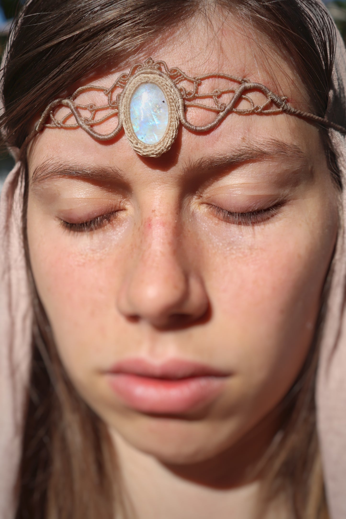 Tiara mit blauem Mondstein, Haarschmuck